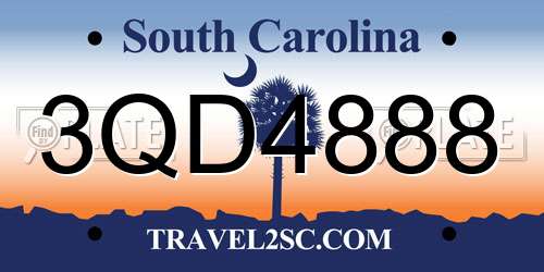 3QD4888 South Carolina License Plate