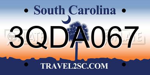 3QDA067 South Carolina License Plate