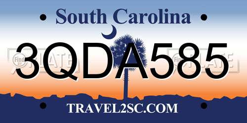 3QDA585 South Carolina License Plate