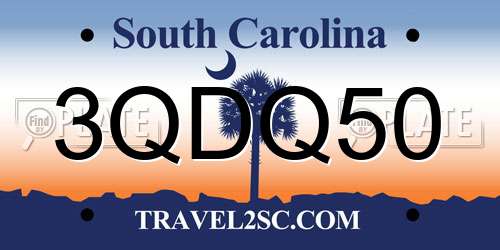 3QDQ50 South Carolina License Plate