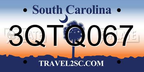 3QTQ067 South Carolina License Plate