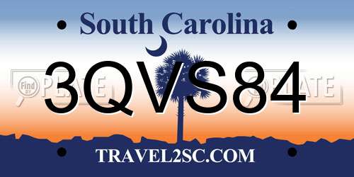 3QVS84 South Carolina License Plate