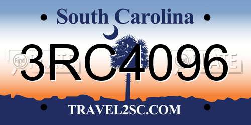3RC4096 South Carolina License Plate