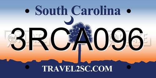 3RCA096 South Carolina License Plate