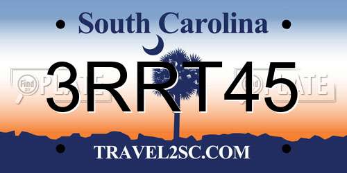 3RRT45 South Carolina License Plate