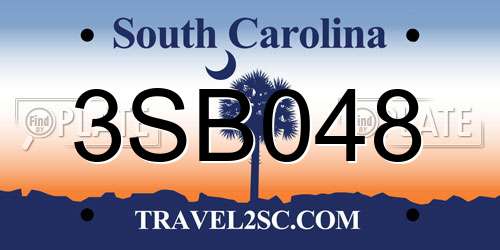3SB048 South Carolina License Plate