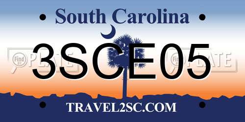 3SCE05 South Carolina License Plate
