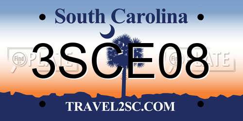 3SCE08 South Carolina License Plate