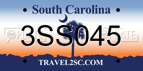 3SS045 South Carolina License Plate