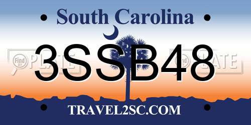 3SSB48 South Carolina License Plate
