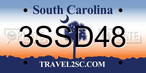 3SSD48 South Carolina License Plate