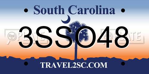 3SSO48 South Carolina License Plate