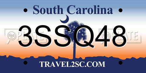3SSQ48 South Carolina License Plate