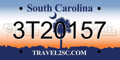 3T20157 South Carolina License Plate