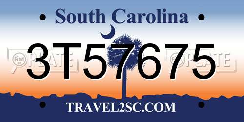 3T57675 South Carolina License Plate