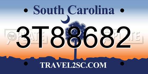 3T88682 South Carolina License Plate