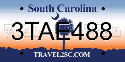 3TAE488 South Carolina License Plate