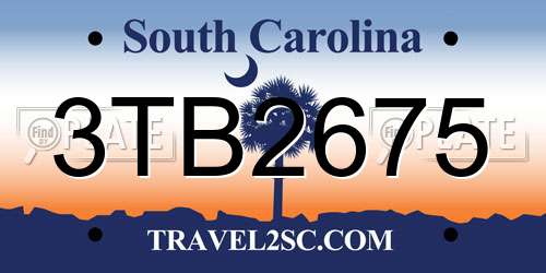 3TB2675 South Carolina License Plate