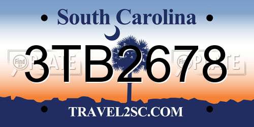 3TB2678 South Carolina License Plate