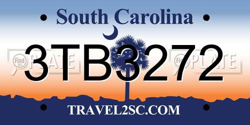 3TB3272 South Carolina License Plate