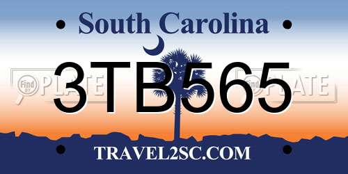 3TB565 South Carolina License Plate