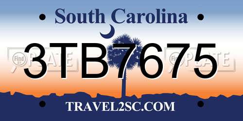 3TB7675 South Carolina License Plate