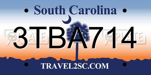 3TBA714 South Carolina License Plate