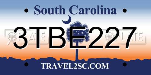 3TBE227 South Carolina License Plate
