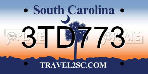3TD773 South Carolina License Plate