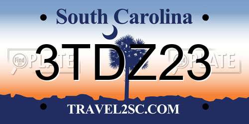3TDZ23 South Carolina License Plate