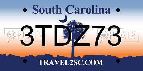 3TDZ73 South Carolina License Plate