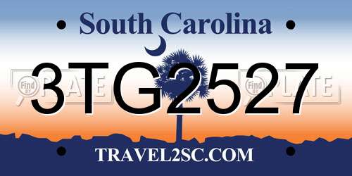 3TG2527 South Carolina License Plate
