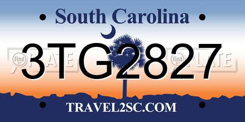 3TG2827 South Carolina License Plate