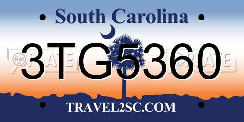 3TG5360 South Carolina License Plate