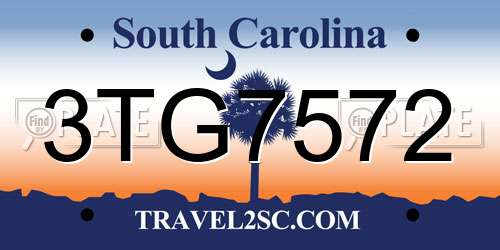 3TG7572 South Carolina License Plate