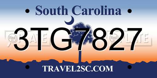 3TG7827 South Carolina License Plate
