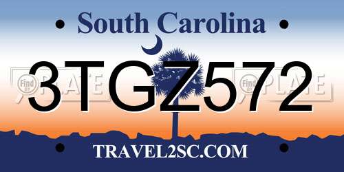 3TGZ572 South Carolina License Plate