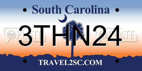 3THN24 South Carolina License Plate