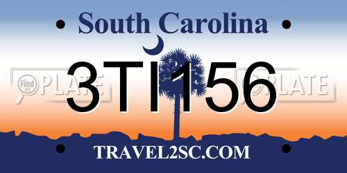 3TI156 South Carolina License Plate