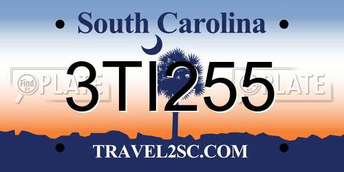 3TI255 South Carolina License Plate