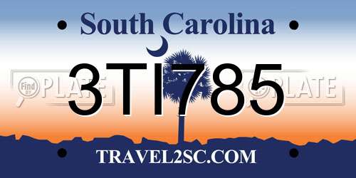 3TI785 South Carolina License Plate