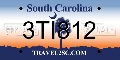 3TI812 South Carolina License Plate