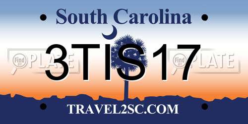 3TIS17 South Carolina License Plate