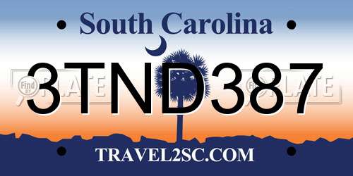 3TND387 South Carolina License Plate