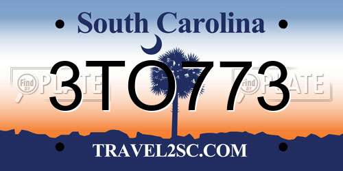3TO773 South Carolina License Plate