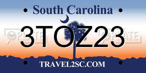 3TOZ23 South Carolina License Plate