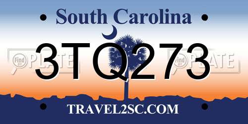 3TQ273 South Carolina License Plate