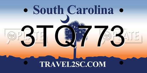 3TQ773 South Carolina License Plate