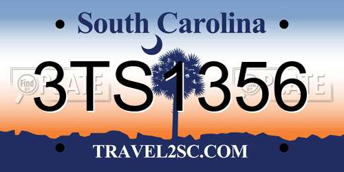 3TS1356 South Carolina License Plate