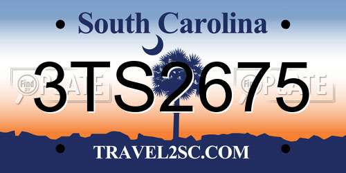 3TS2675 South Carolina License Plate